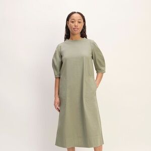 Everlane Women’s Puff‑Sleeve Midi Dress – Sage Green, Size M”